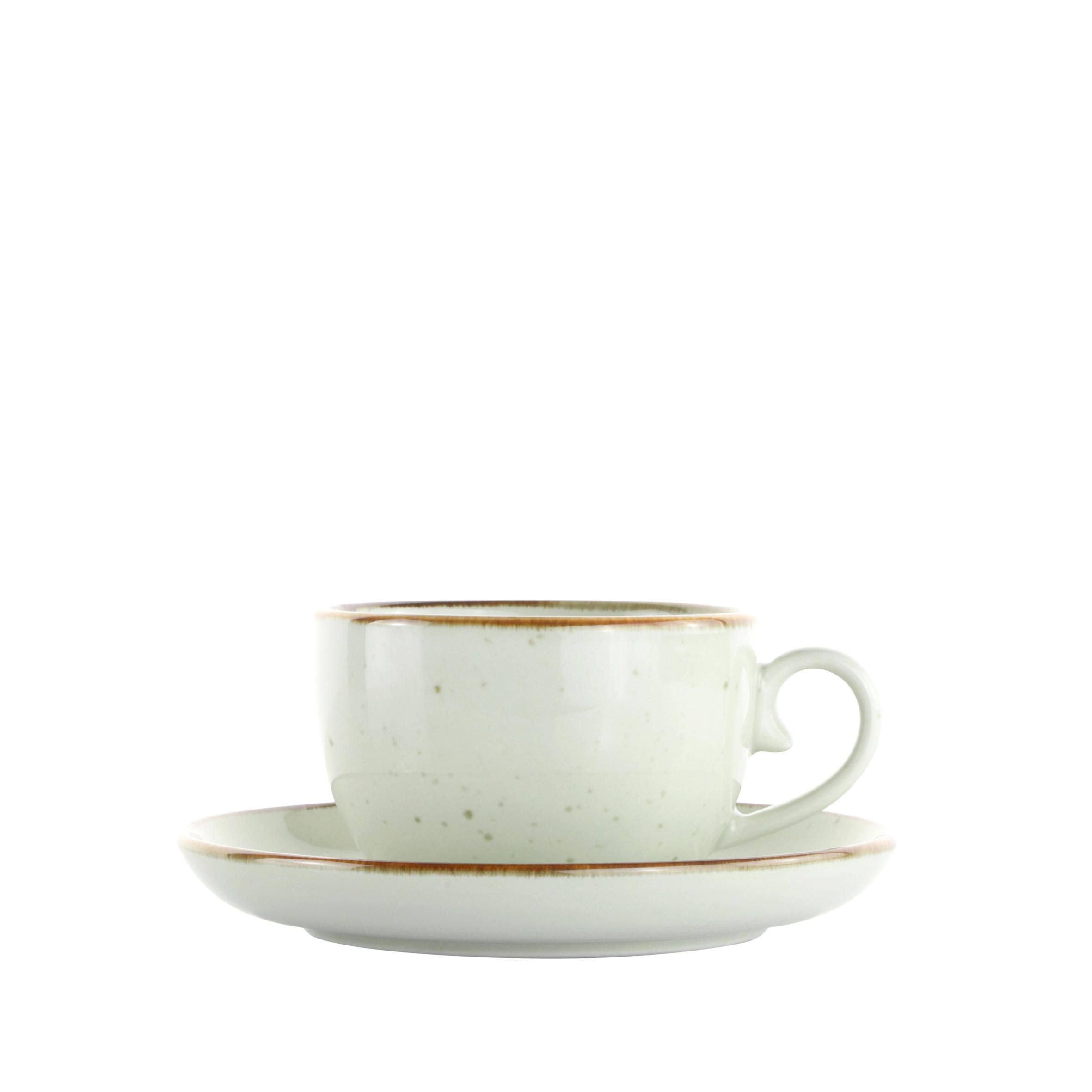 Kaffeetasse mit Untertasse Capri Creme - Creme, MODERN, Keramik - Mömax