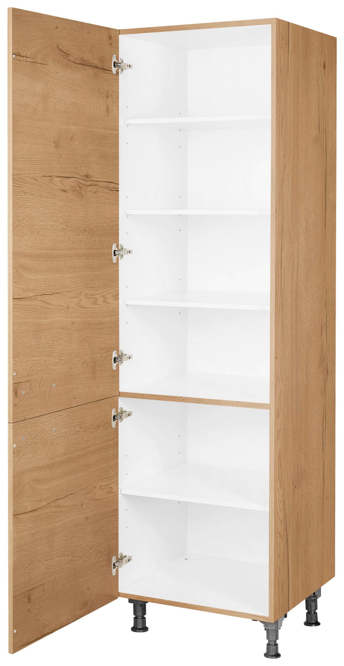 Geschirrschrank Structura Eiche - Eichefarben/Schwarz, MODERN, Holzwerkstoff/Metall (60/216,6/58cm) - Nobilia