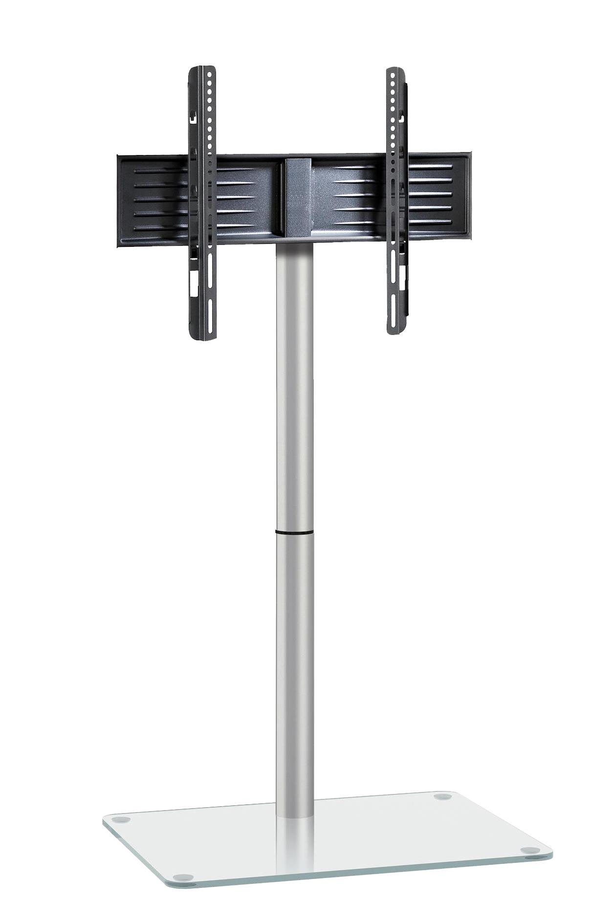 Stojalo Za Tv Alani - barve aluminija/prozorno, Basics, kovina/steklo (60/100/45cm) - MID.YOU