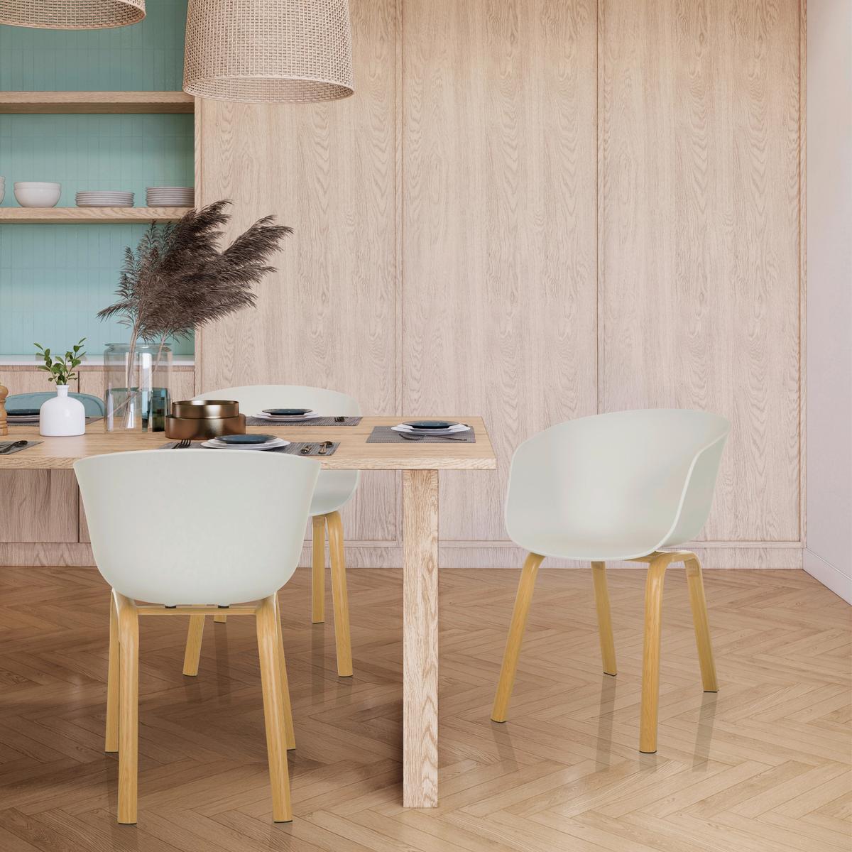 Naslanjač Oslo W, Bela - svetlo rjava/bela, Moderno, kovina/umetna masa (54/78/56cm) - MID.YOU