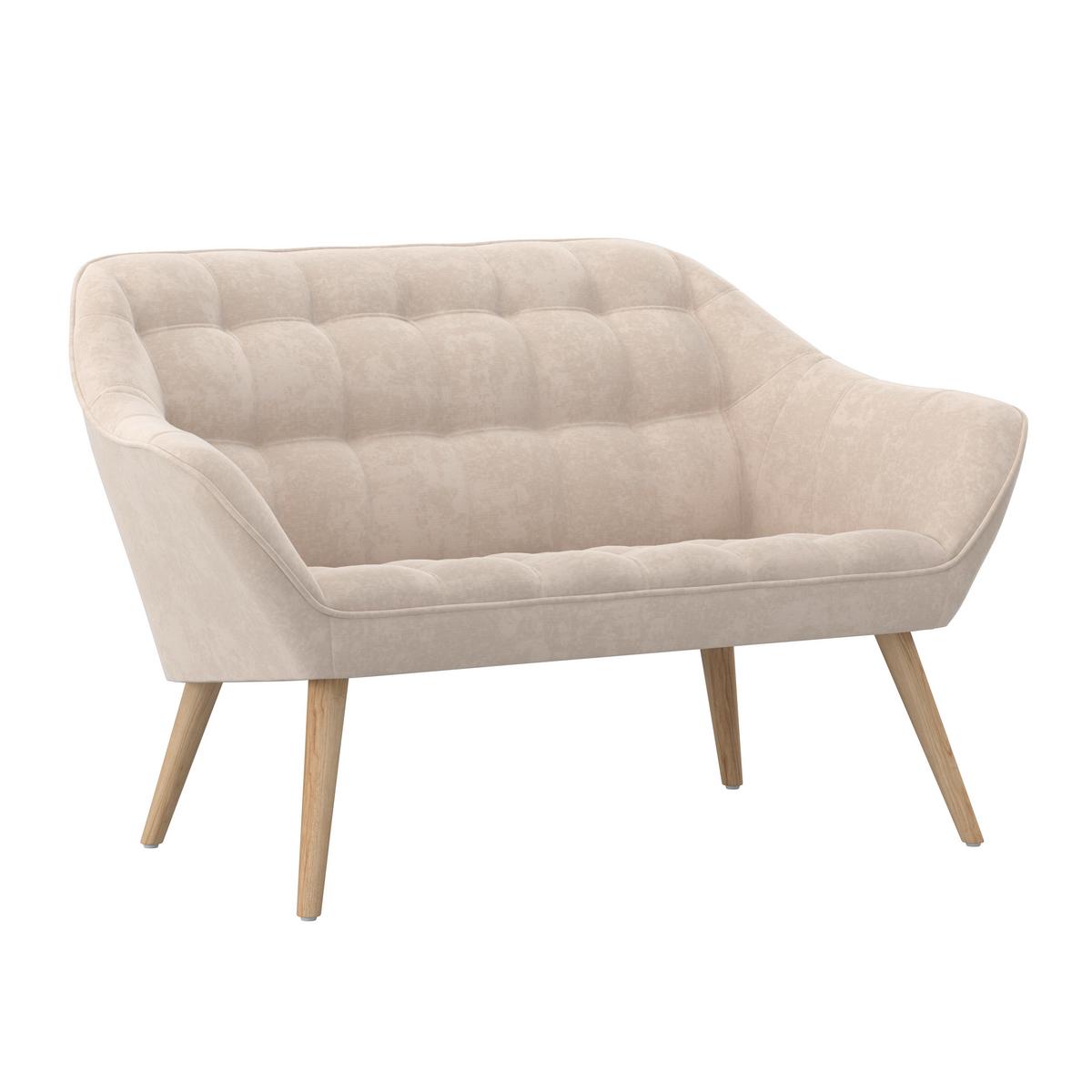 Dvosjed Monique - prirodne boje/bež, Moderno, drvo/metal (126/74/76cm) - Bessagi Home