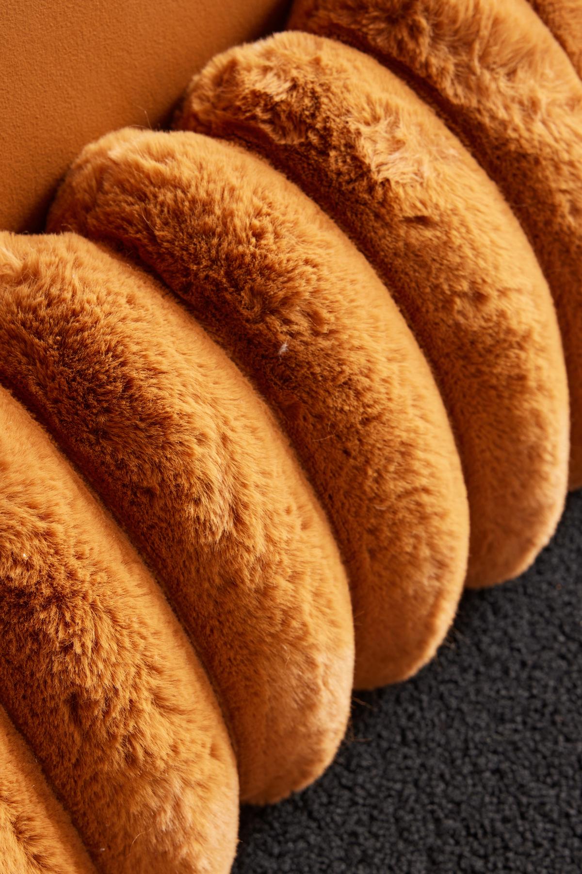 Műszőrme Díszpárna Moka Cream 30/60 - konyak, textil (30/60cm)