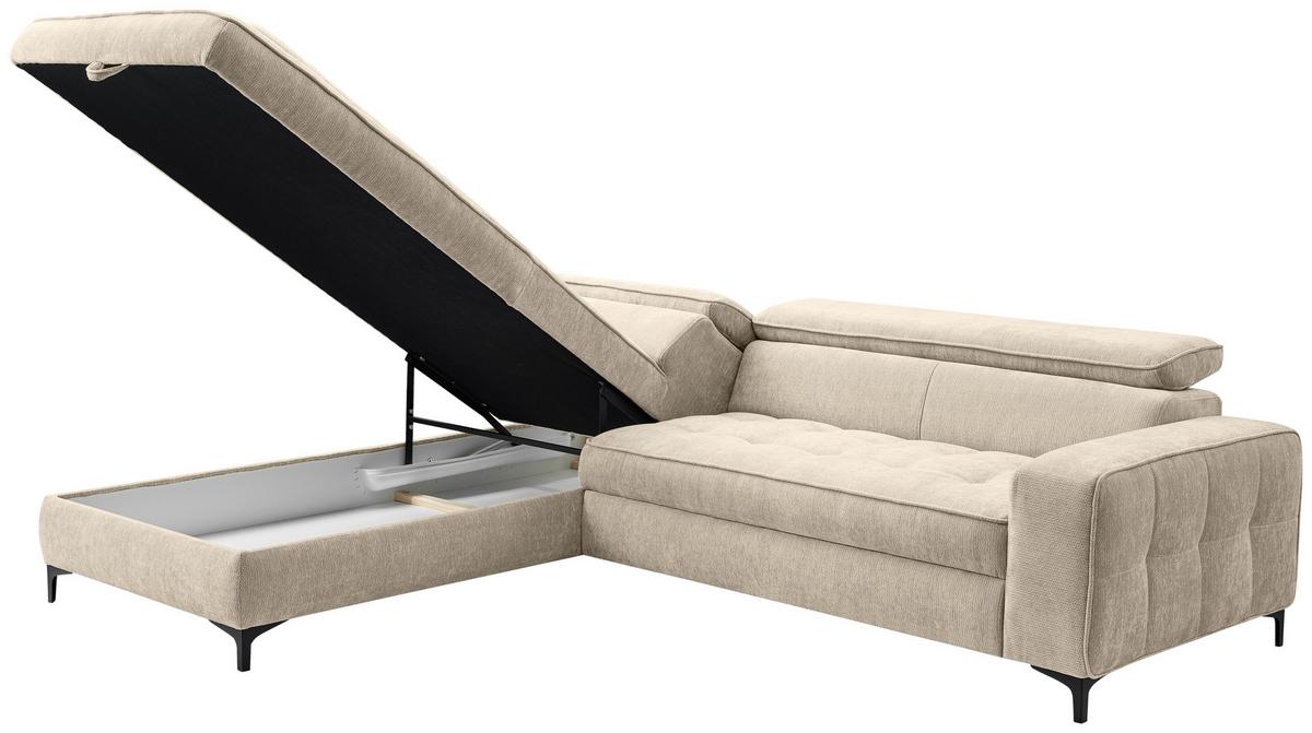 Kutna Garnitura Talia - cappuccino/crna, Basics, tekstil/metal (203/70-90/251cm) - Modern Living