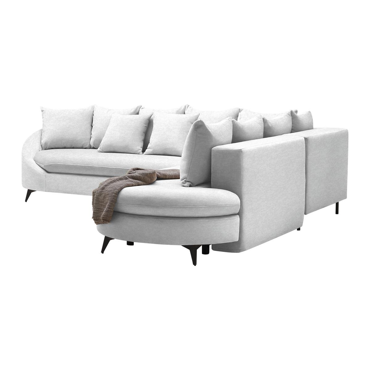 Ecksofa Axel Silberfarben - Silberfarben/Schwarz, MODERN, Textil/Metall (291/87/250cm) - Mömax