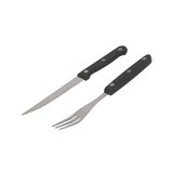 Steakbesteck Till in Silber/Schwarz, 4-tlg. - Silberfarben/Schwarz, Kunststoff/Metall (20cm)