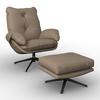 Sessel Andrea Lederlook Braun - Hellbraun/Schwarz, MODERN, Holz/Textil (82/105/80cm) - Bessagi Home