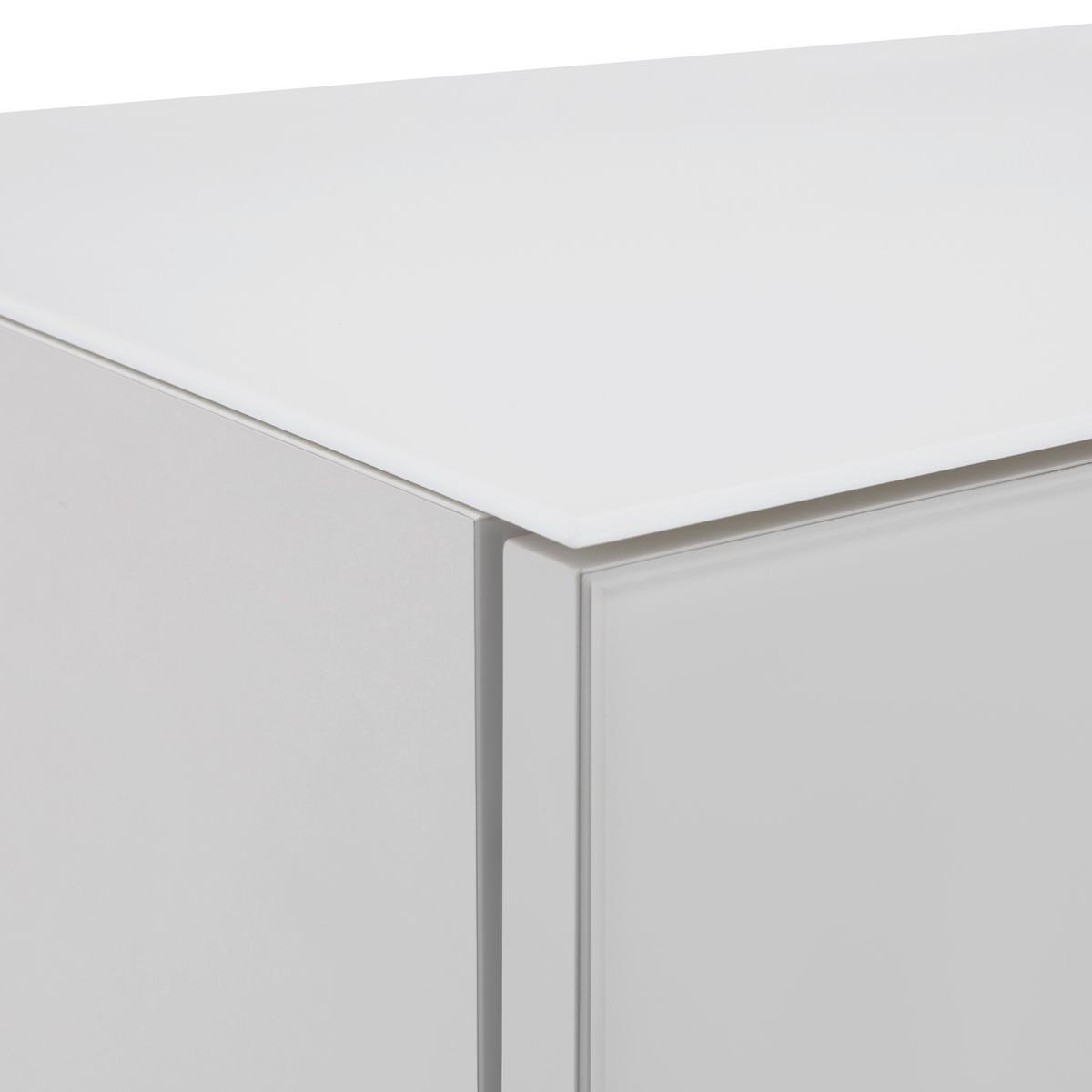 TV-Element Siena Weiß - Chromfarben/Schwarz, MODERN, Glas/Holzwerkstoff (226/55/40cm) - Premium Living