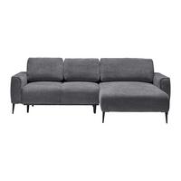 Ecksofa Custom Anthrazit - Anthrazit/Schwarz, MODERN, Textil/Metall (255/85/164cm) - Mömax