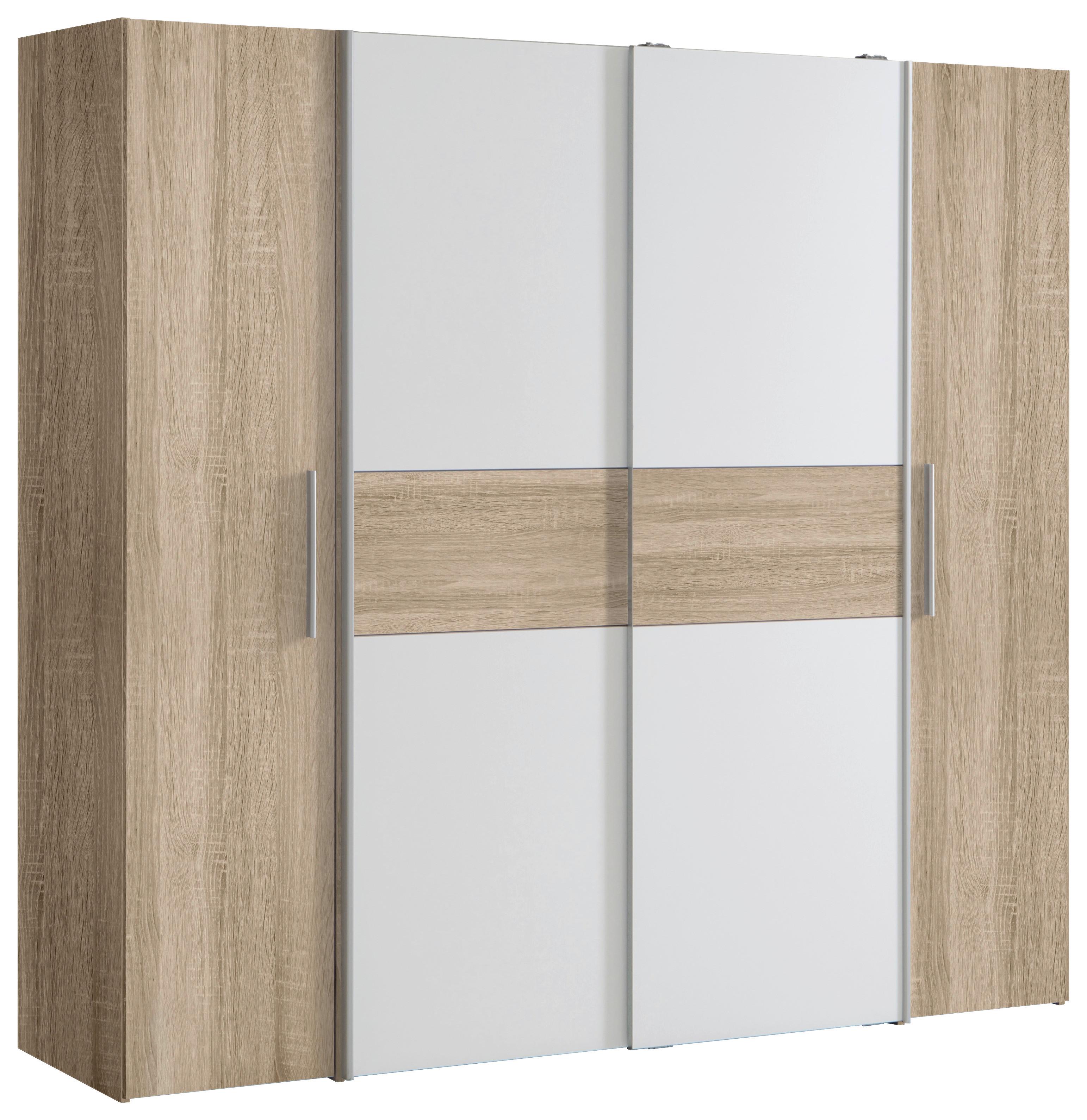 Omara S Klasičnimi Vrati Kalix, Barva Hrasta, Bela - bela/barve aluminija, Konvencionalno, umetna masa/leseni material (200,1/190,5/61,6cm) - Carryhome