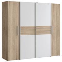 Omara S Klasičnimi Vrati Kalix, Barva Hrasta, Bela - bela/barve aluminija, Konvencionalno, umetna masa/leseni material (200,1/190,5/61,6cm) - Carryhome