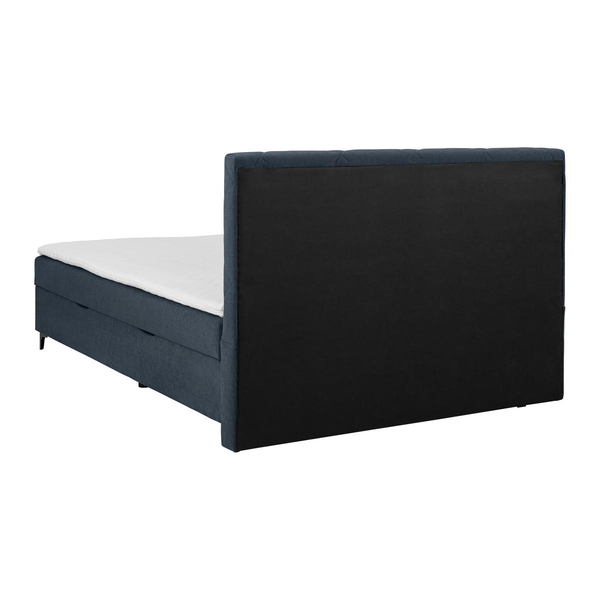 Boxbett Wind Dunkelblau ca. 160x200cm - Schwarz/Dunkelblau, KONVENTIONELL, Textil/Metall (160/200cm) - Mömax