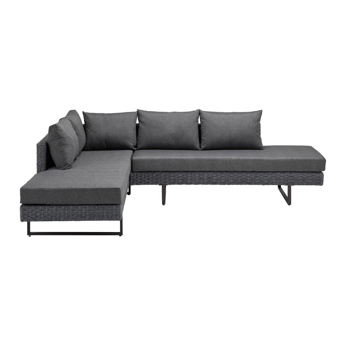 LOUNGEGARNITUR RAFFAELA - Grau, Modern, Glas/Kunststoff (207/64/75cm) - Bessagi Garden