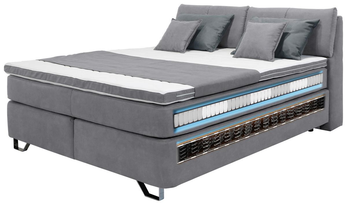 Boxspringbett Tabea Braun ca. 160x200cm - Alufarben/Braun, KONVENTIONELL, Karton/Naturmaterialien (160/200cm) - Mömax