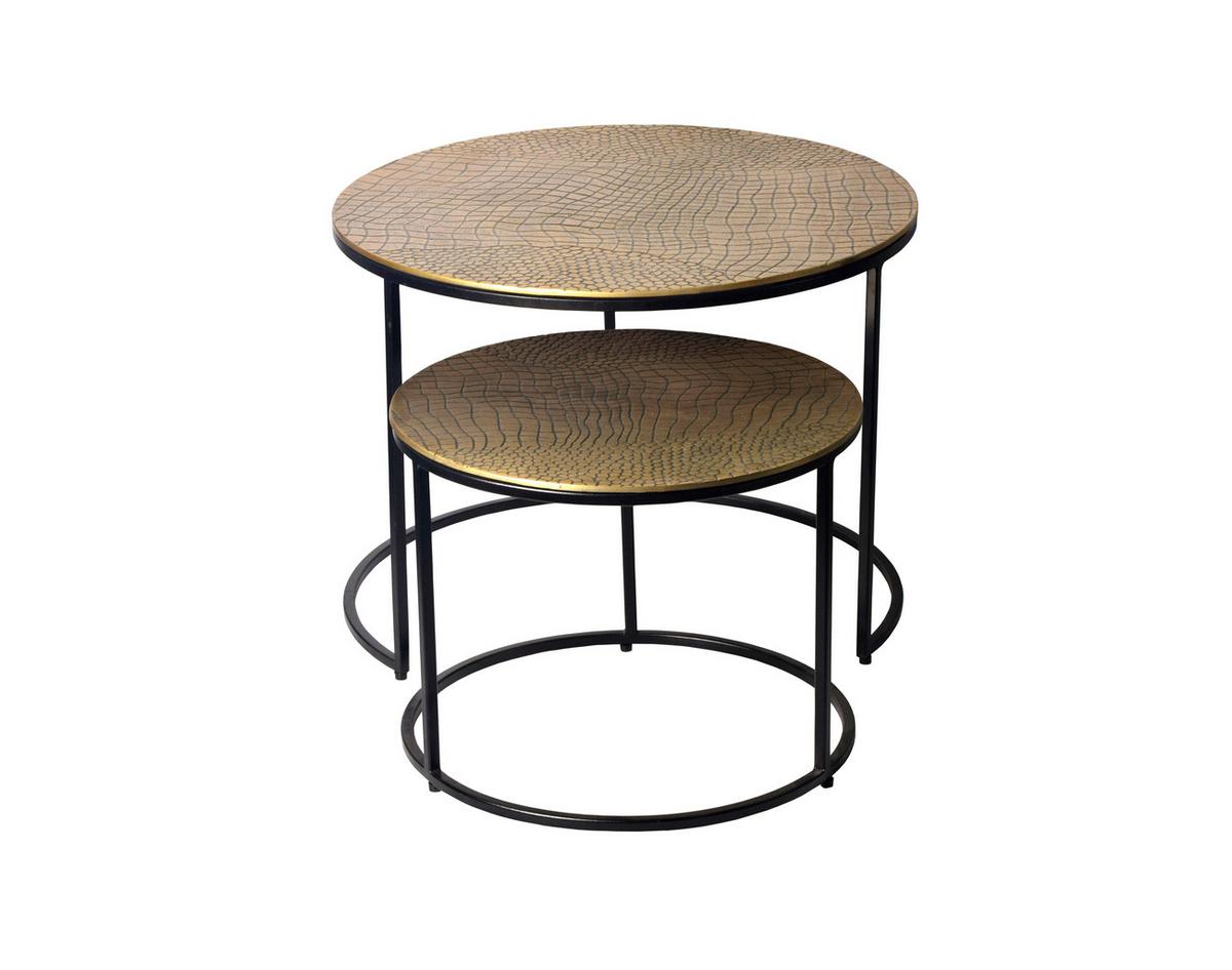 Satztisch Wl7.346 - Goldfarben/Schwarz, Design, Metall (60/45/60cm) - Livetastic