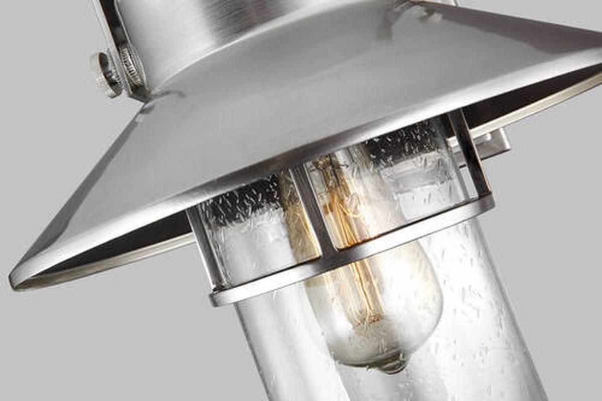 Vanjska Zidna Svjetiljka Boynton - siva/boje oplemenjenog čelika, Konvencionalno, staklo/plastika (26.7/32.8/31.1cm) - Elstead Lighting