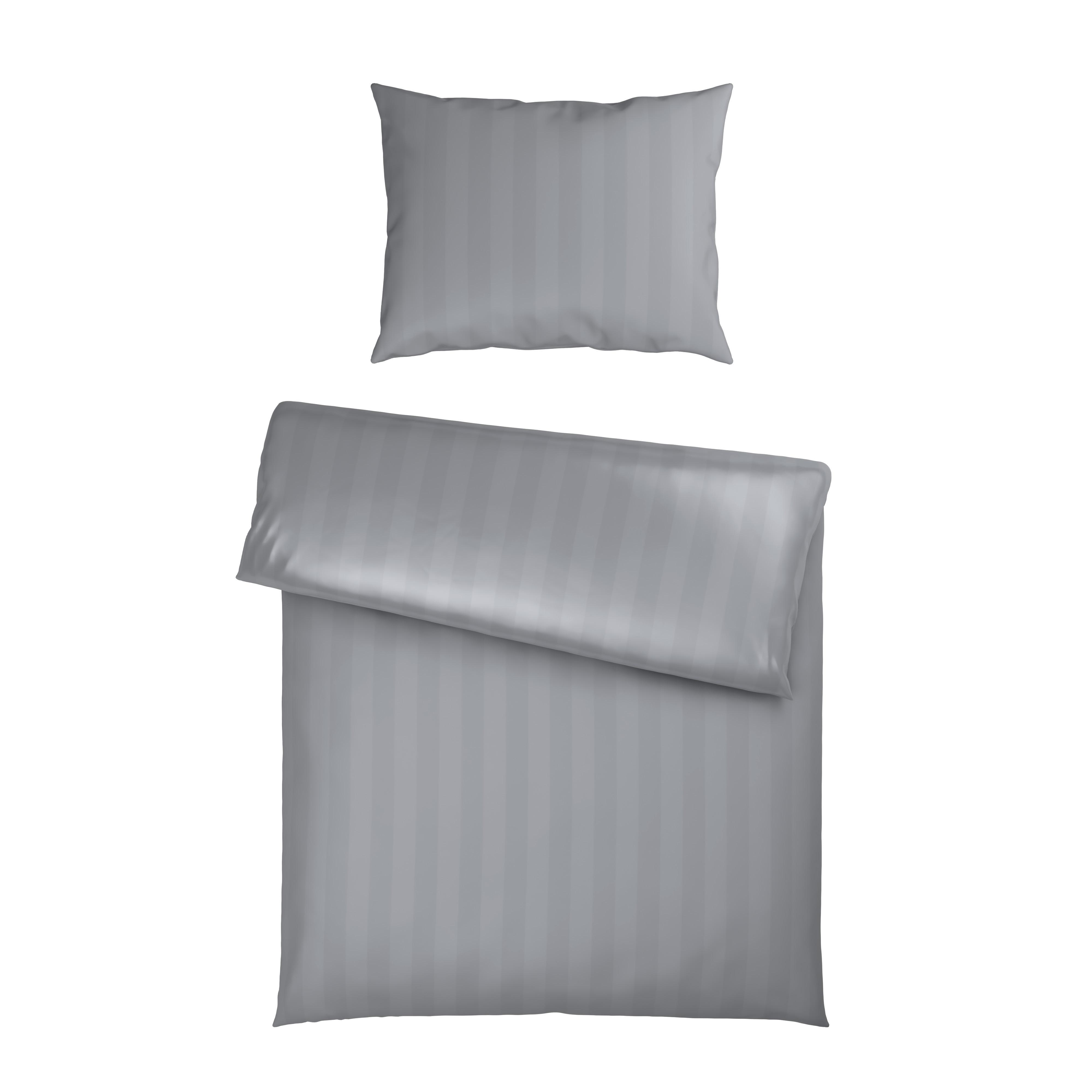 Bettwäsche Xenia Streif Silberfarben ca. 140x200cm - Silberfarben, MODERN, Textil (140/200cm) - Premium Living