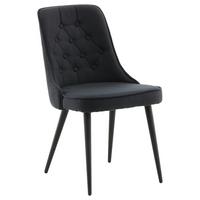 STUHL-SET VELVET DELUXE - Schwarz, Design, Kunststoff/Textil (50/88.5/66cm) - Livetastic
