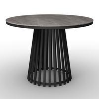 Esstisch rund Pela Grau/ Schwarz MDF Ø ca. 110 cm - Schwarz/Grau, MODERN, Holzwerkstoff/Stein (110/75cm) - Bessagi Home