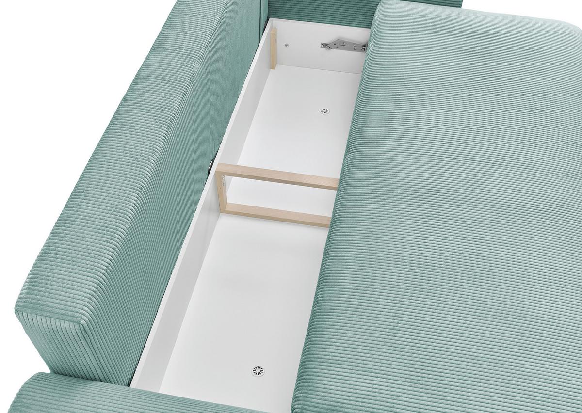 CANAPEA EXTENSIBILA mátově zelený manšestr - verde mentă, Modern, lemn (234/90/103cm) - Modern Living