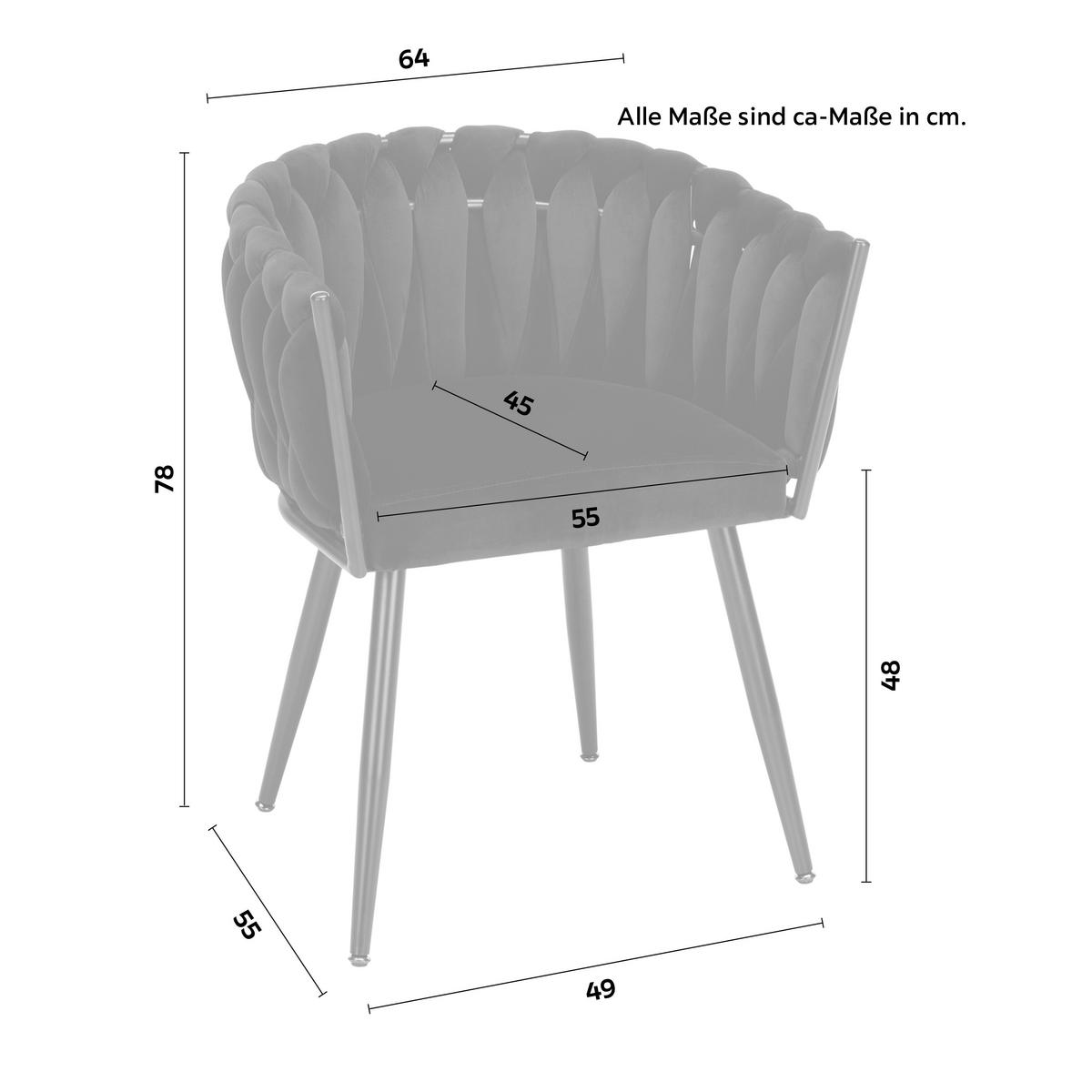 KRZESŁO Z PODŁOKIETNIKAMI WEAVY -TREND- - czarny, Modern, metal/drewno (64/78/55cm) - Premium Living