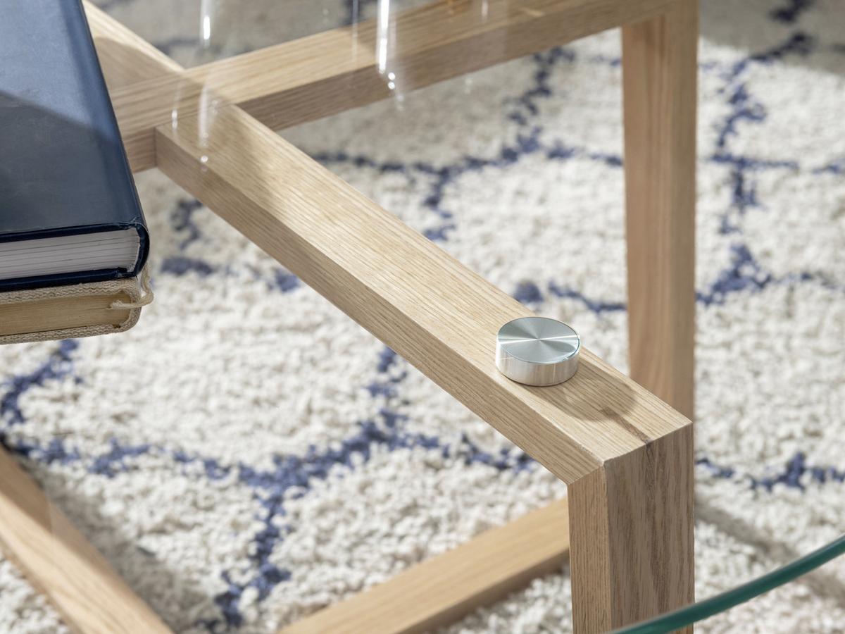 Klubska Miza Wl6.495 - barve hrasta/rjava, Moderno, steklo/les (78/78/41cm) - MID.YOU