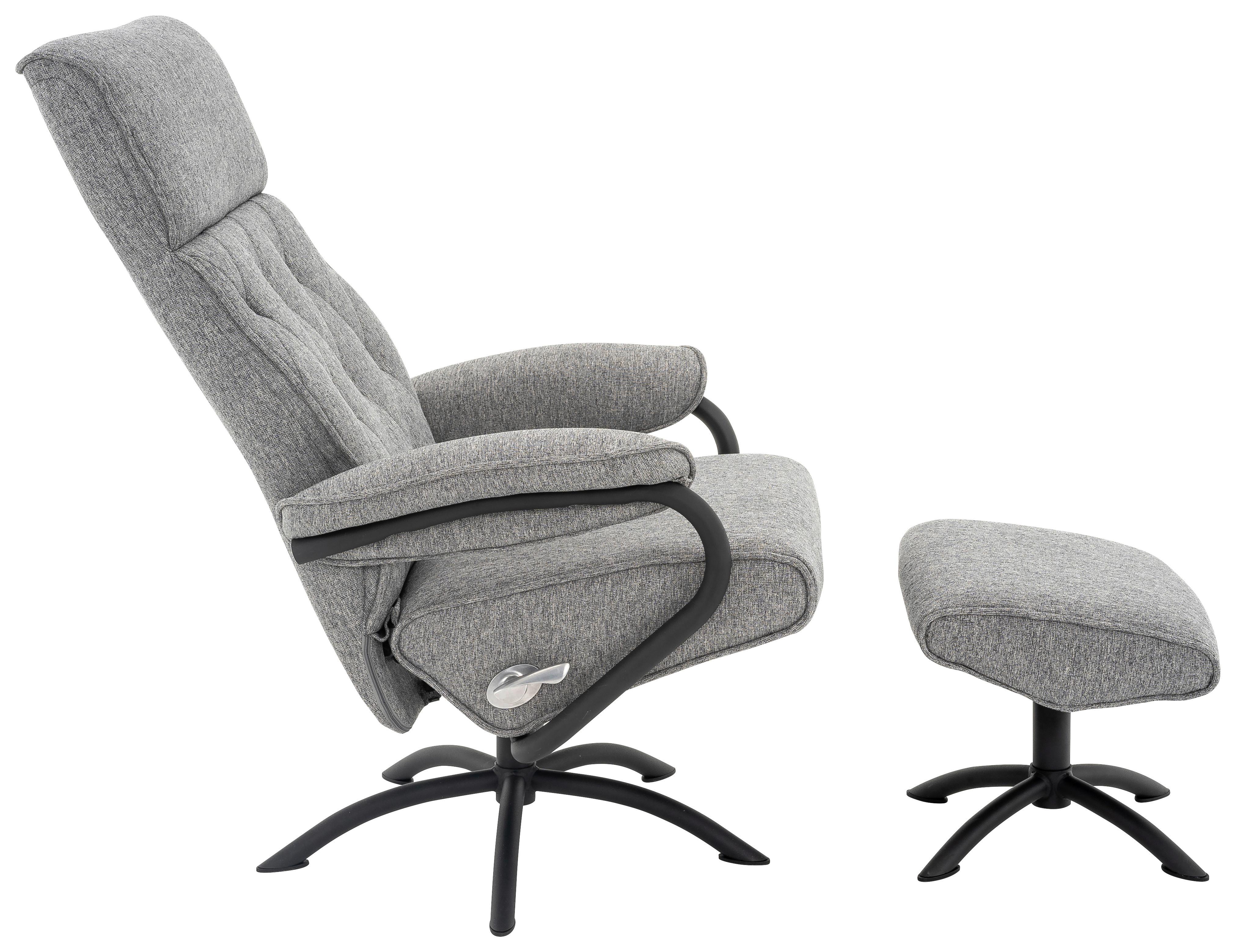 ZESTAW FOTELI RELAKSACYJNYCH TINA - czarny/szary, Modern, metal/tkanina (77,5/107/85cm) - MID.YOU