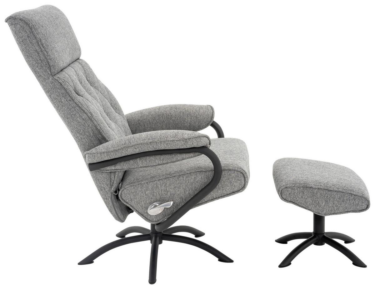 ZESTAW FOTELI RELAKSACYJNYCH TINA - czarny/szary, Modern, metal/tkanina (77,5/107/85cm) - MID.YOU