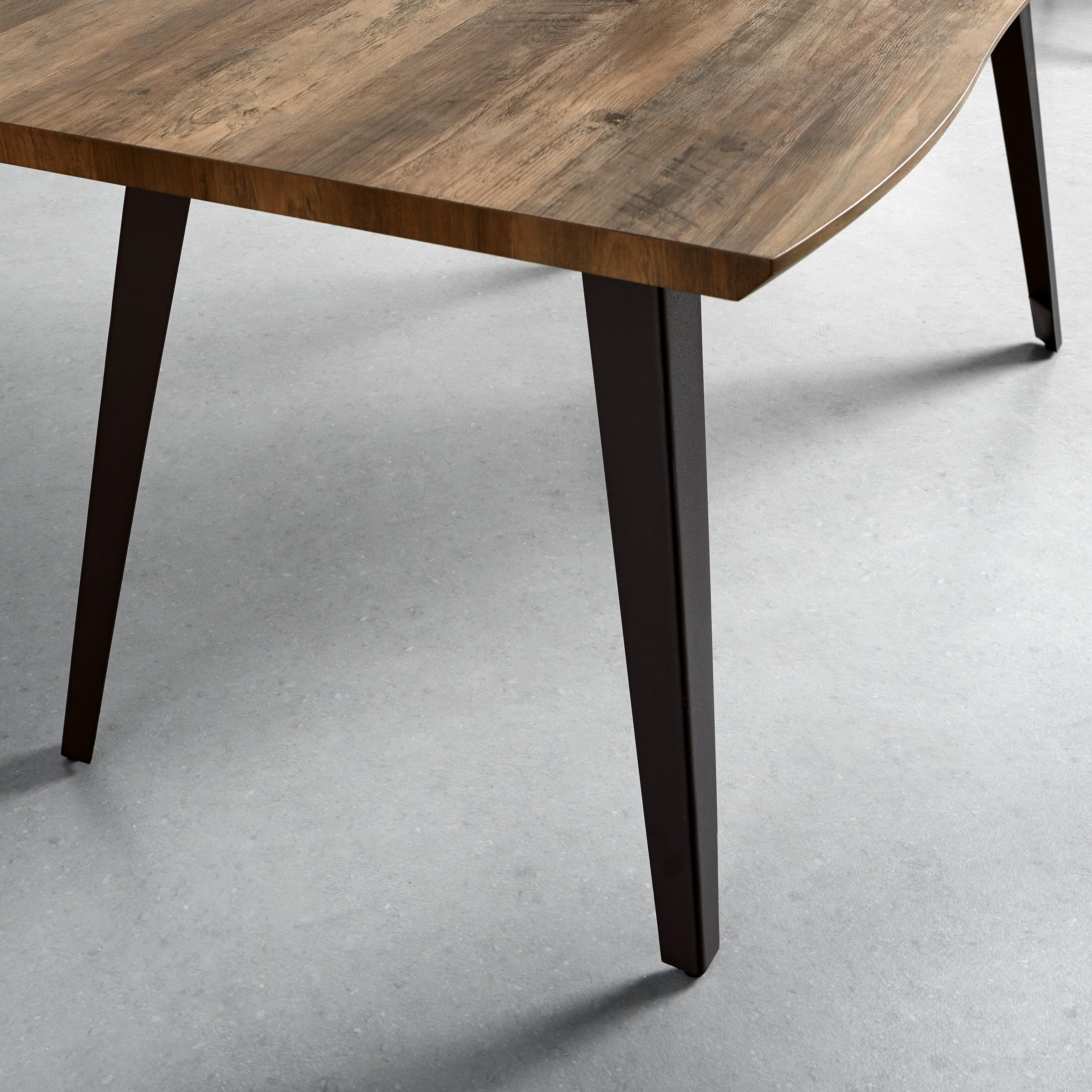 MATBORD DIEGO - svart/ekfärgad, Modern, metall/trämaterial (160/90/76cm) - Bessagi Home
