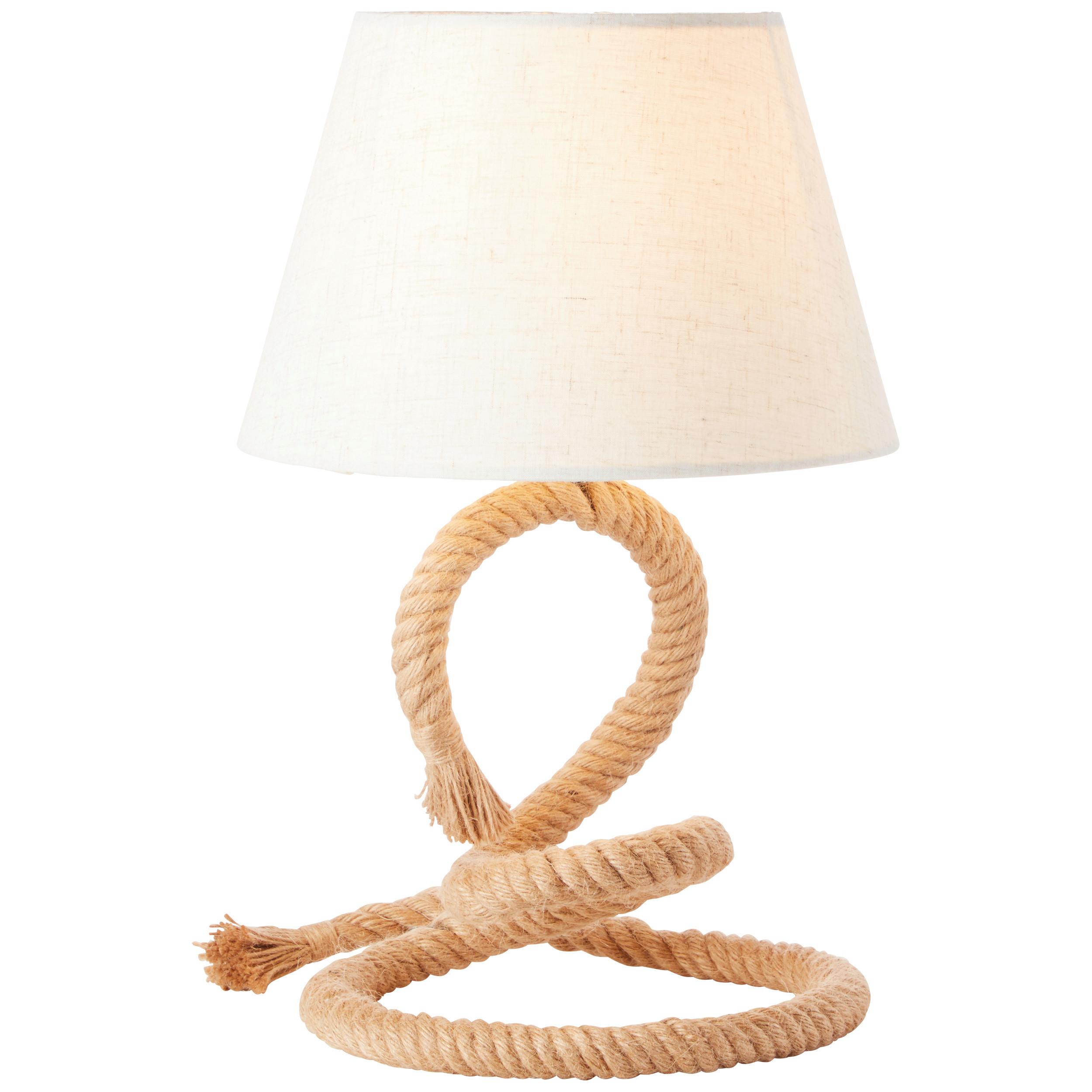 Tischleuchte Sailor Naturfarben/Weiß max. 40 Watt - Naturfarben/Weiß, Natur, Textil (25/40cm) - Brilliant