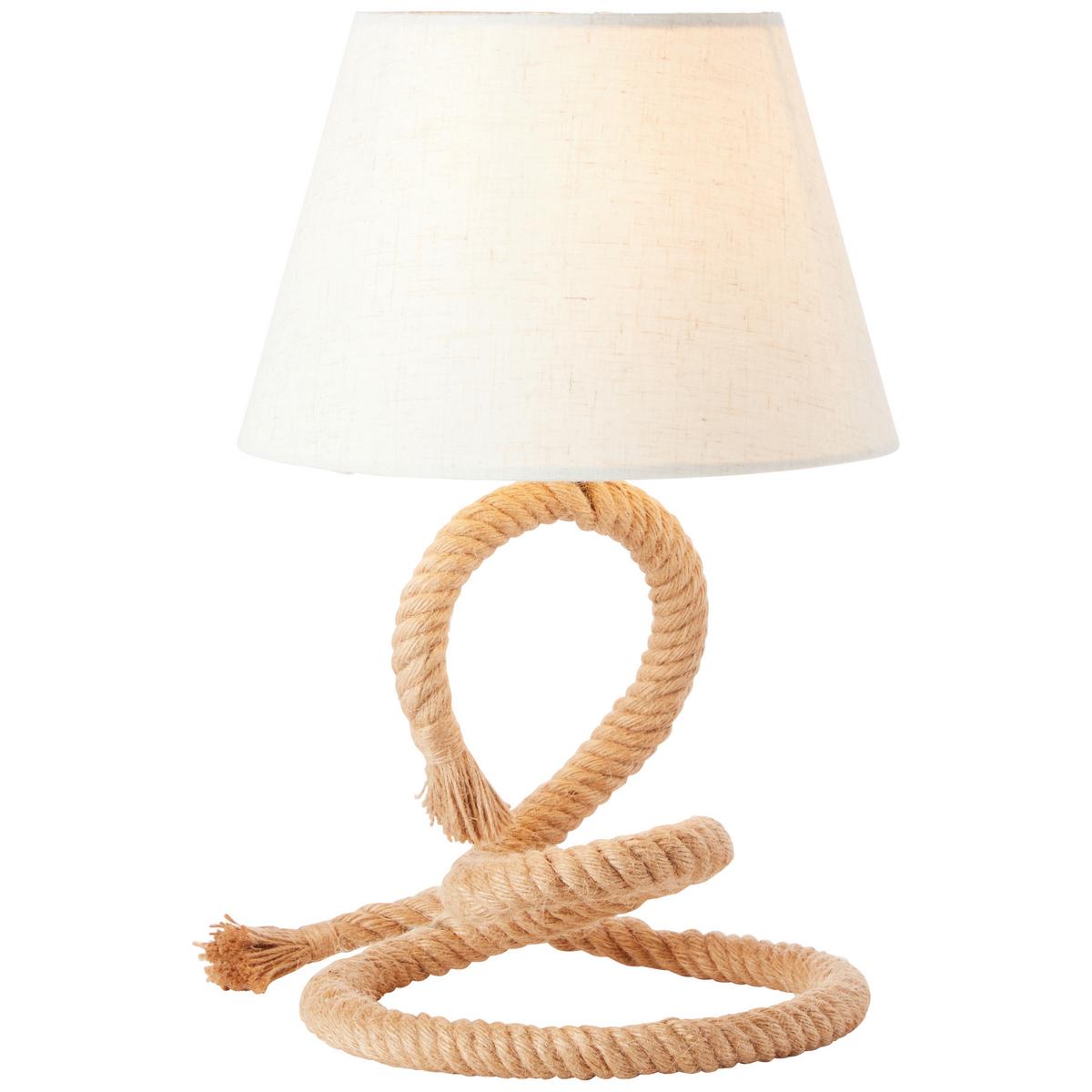 Tischleuchte Sailor Naturfarben/Weiß max. 40 Watt - Naturfarben/Weiß, Natur, Textil (25/40cm) - Brilliant