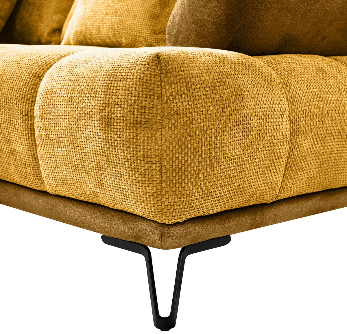 Ugaona Garnitura Largo N - kari žuta/crna, Moderno, tekstil/metal (184/262cm) - Modern Living