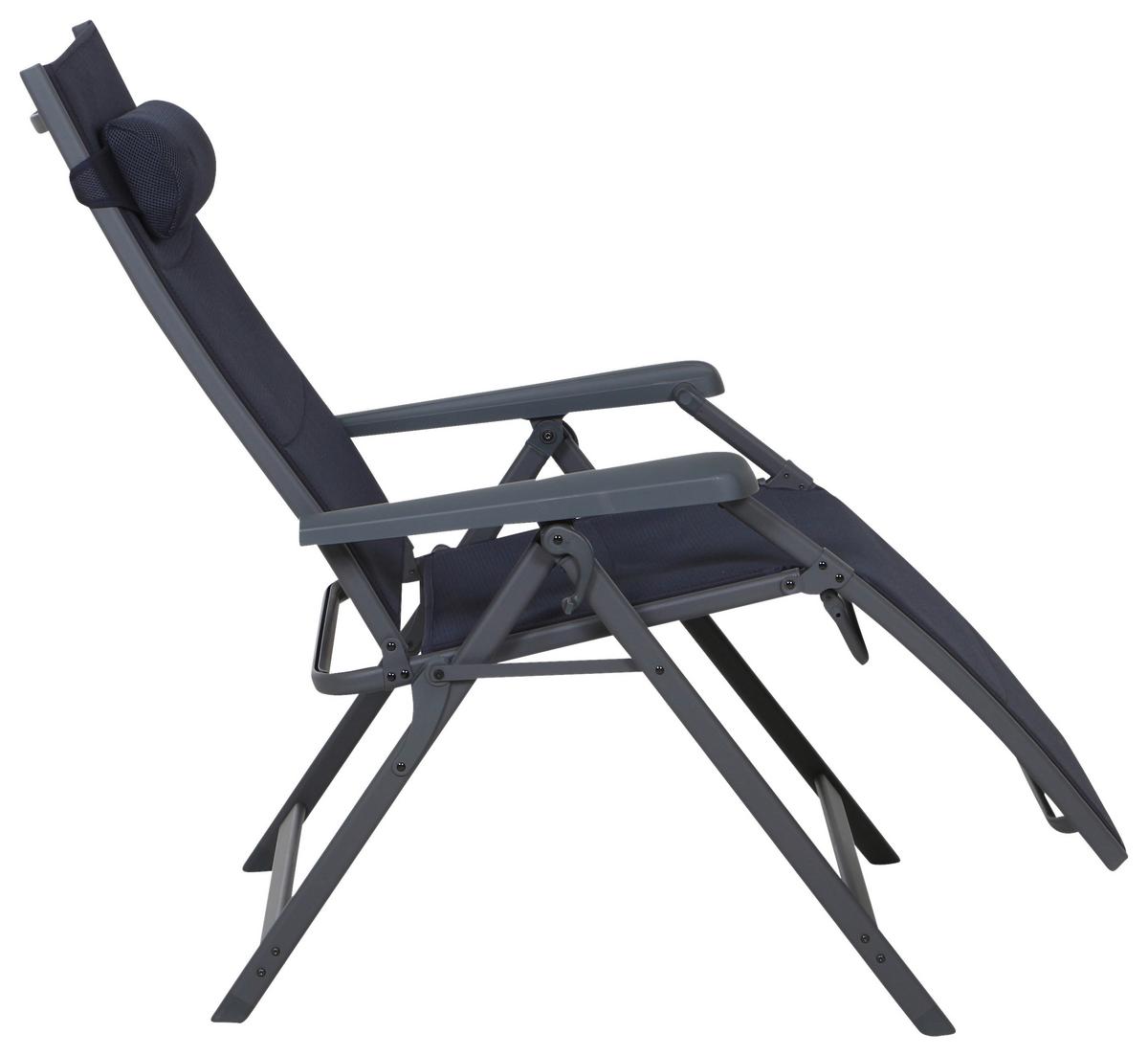 GARTEN-RELAXLIEGE Premium B: 75cm - Anthrazit, KONVENTIONELL, Textil/Metall (75/123/91cm) - Siena Garden
