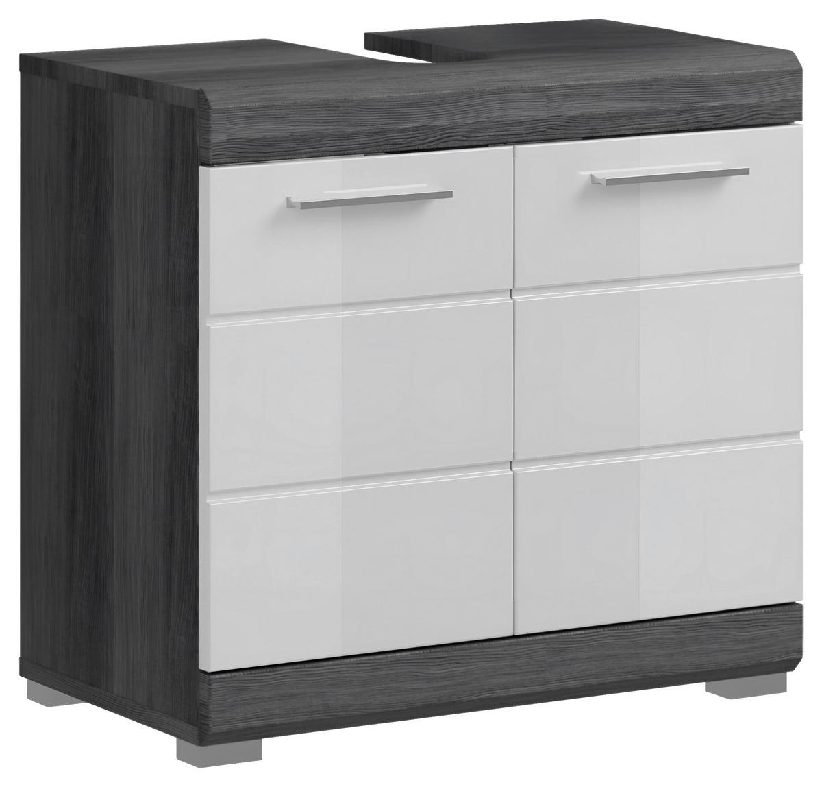 Waschbeckenunterschrank Scout ca. 60x56 cm Anthrazit/Weiß - Weiß Hochglanz/Anthrazit, MODERN, Holzwerkstoff/Kunststoff (60/56/34cm) - MID.YOU