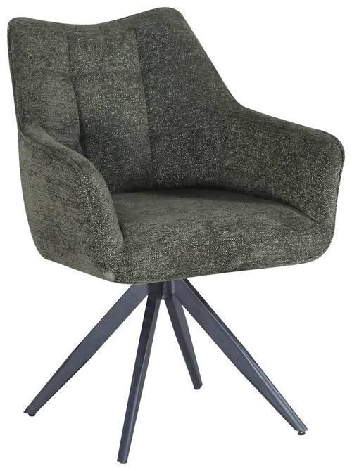 KRZESŁO Z PODŁOKIETNIKAMI YANNICK - zielony/czarny, Design, metal/tkanina (61/86/60cm) - Hom`in