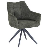 KRZESŁO Z PODŁOKIETNIKAMI YANNICK - zielony/czarny, Design, metal/tkanina (61/86/60cm) - Hom`in