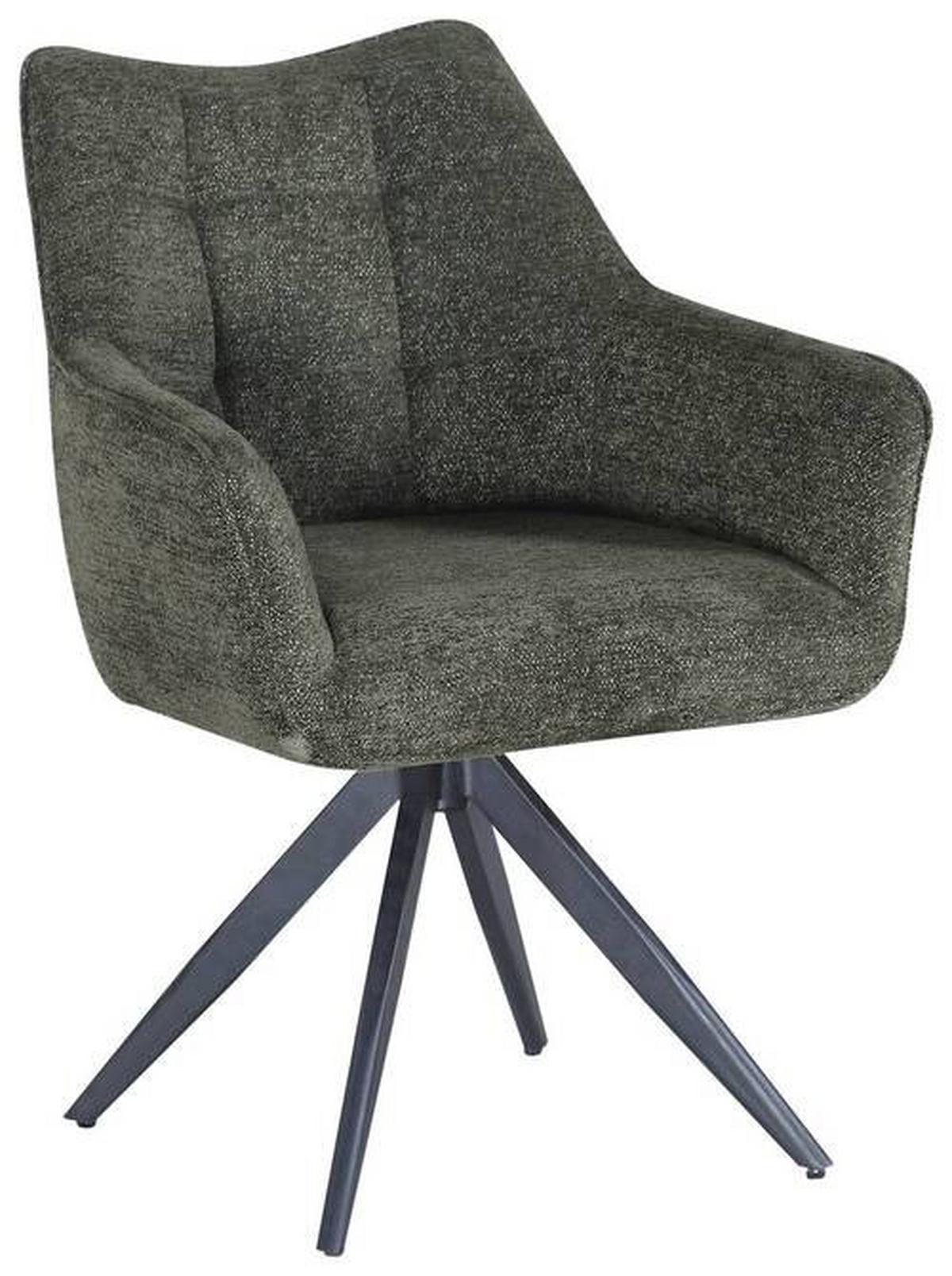 KRZESŁO Z PODŁOKIETNIKAMI YANNICK - zielony/czarny, Design, metal/tkanina (61/86/60cm) - Hom`in