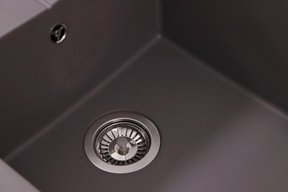 Spüle Cleveland100X50G Grau - Grau, Basics, Glas/Kunststoff (100/21,4/50cm) - Respekta