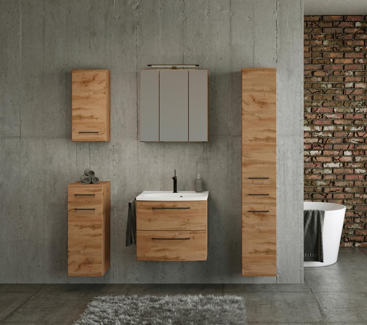 Unterschrank Manchester Eiche Wotan - Eichefarben/Eiche Wotan, MODERN, Holzwerkstoff/Metall (30/79/35cm) - Held