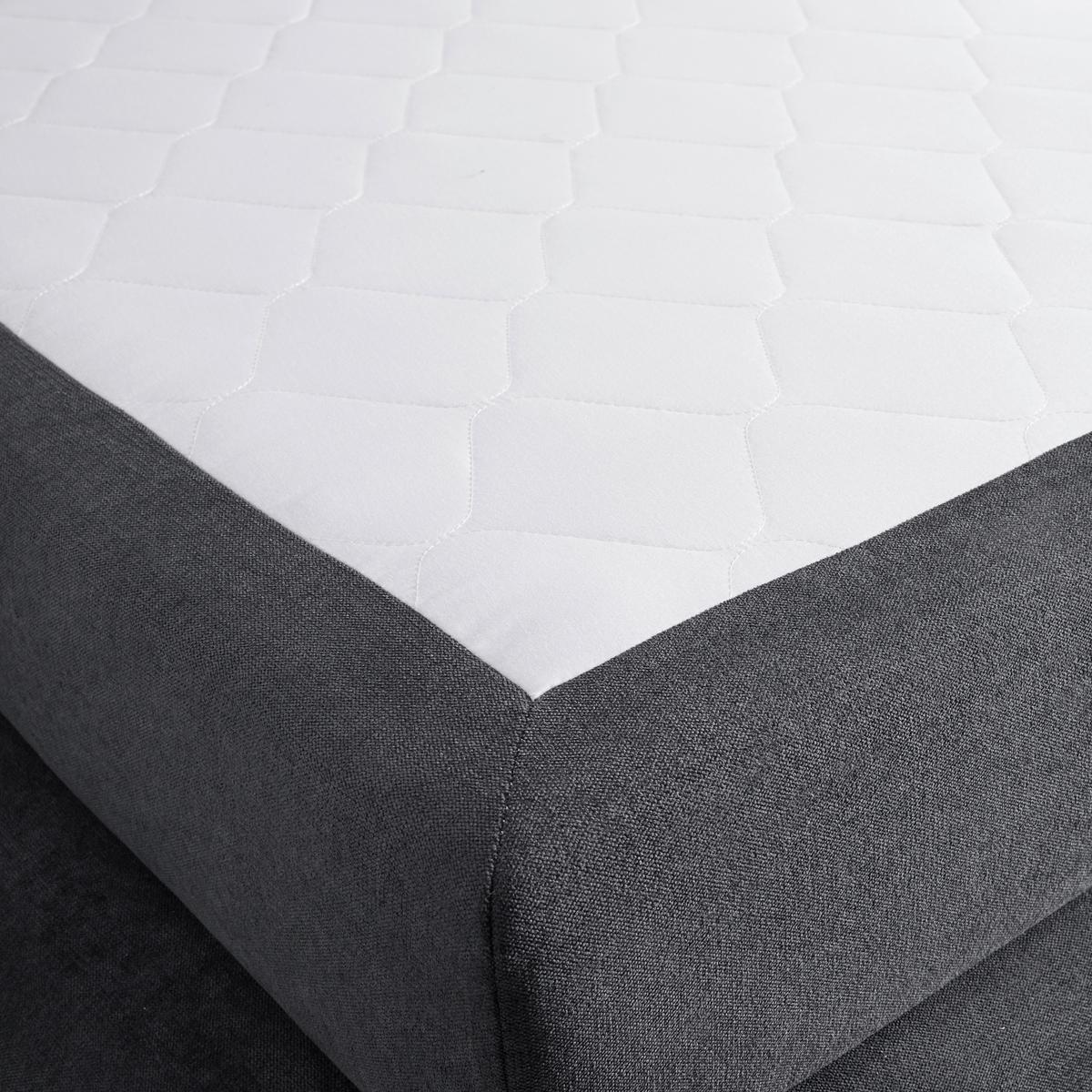 Boxspringbett "Bella", 200x200 cm, grau, mit Topper - Schwarz/Grau, Modern, Holz/Kunststoff (180/200cm) - Bessagi Home
