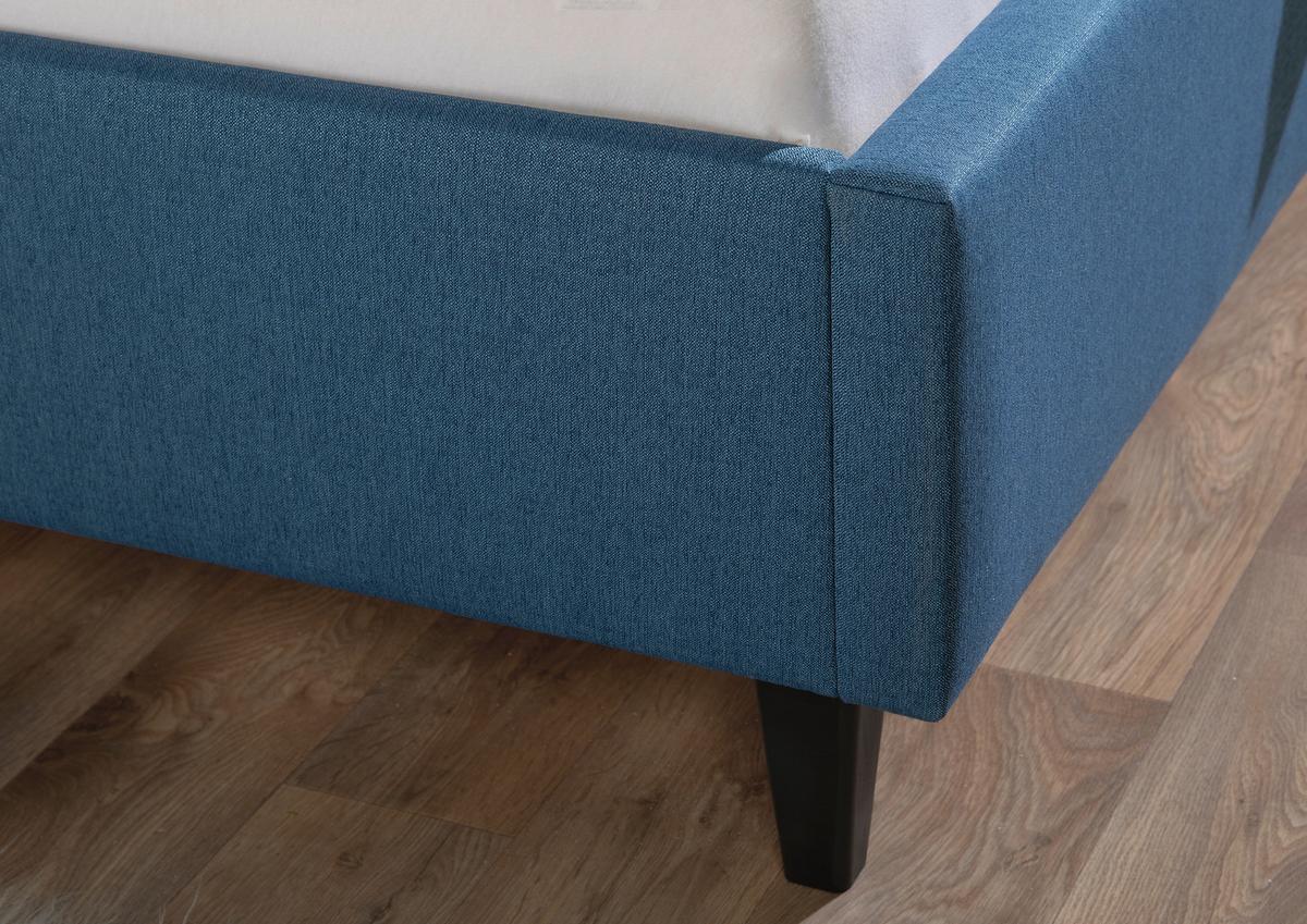 Polsterbett Aiken Blau ca. 200x200 cm - Blau/Schwarz, MODERN, Holz/Textil (200/200cm) - Livetastic