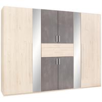 Ruhásszekrény 8 Ajtó 2 Fiók Odessa - tölgyfa színű/rozsdavörös, Konventionell, faalapú anyag/fém (270/208/58cm) - Mömax