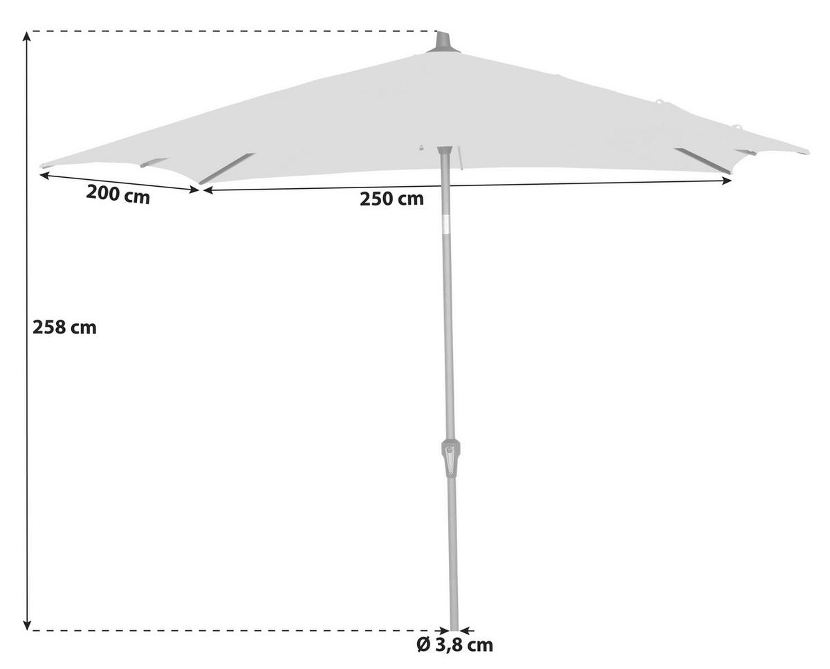 Sonnenschirm BHT: 250x258x250 cm Anthrazit/Grau - Anthrazit/Grau, KONVENTIONELL, Textil/Metall (250/250cm) - Siena Garden