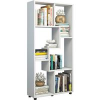 Regal Blina, Bela - črna/bela, Basics, umetna masa/leseni material (60/119/20cm) - MID.YOU