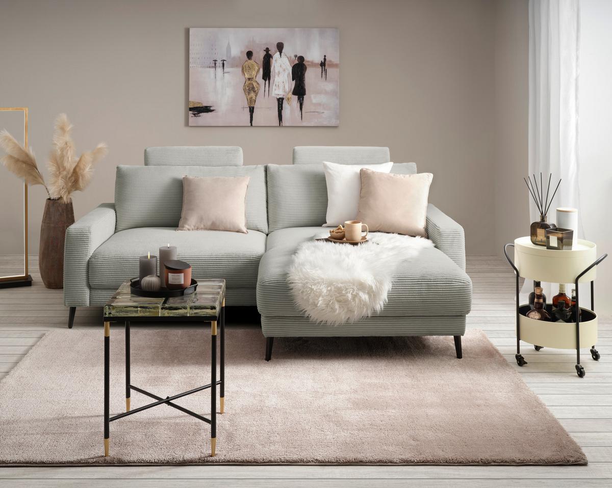 Wohnlandschaft Cora in Grau - Schwarz/Grau, MODERN, Holz/Textil (223/86/161cm) - Mömax
