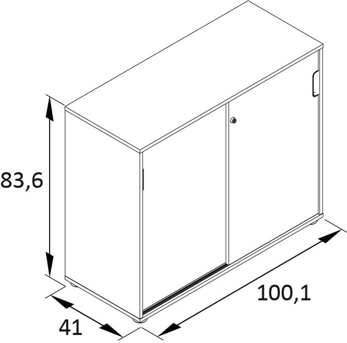 Aktenschrank Emmik Weiß/Eichefarben - Eichefarben/Weiß, MODERN, Holzwerkstoff (100,1/83,6/41cm) - MID.YOU