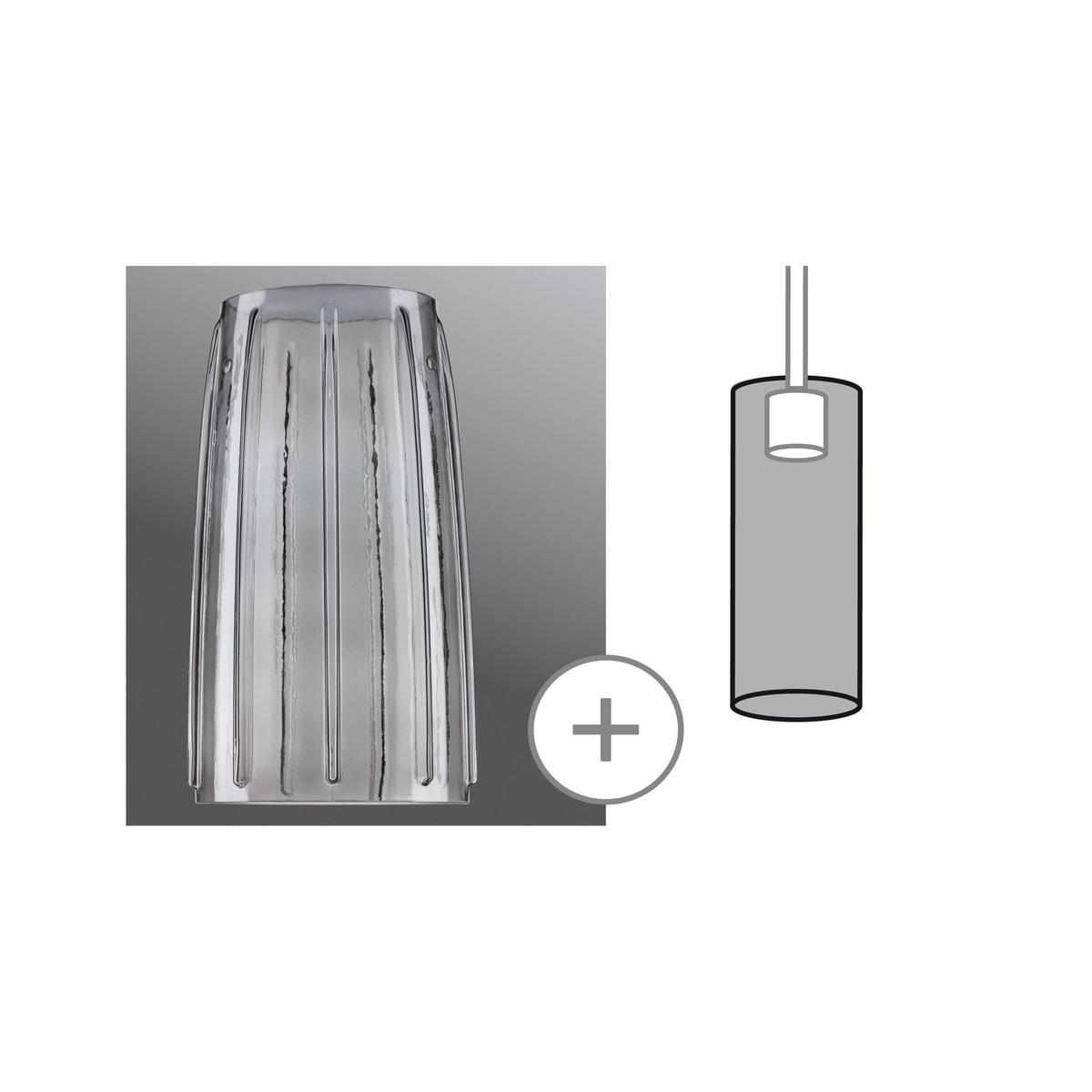Schienensystem-Leuchtenschirm Drio aus Rauchglas - Design, Glas (28cm) - Paulmann