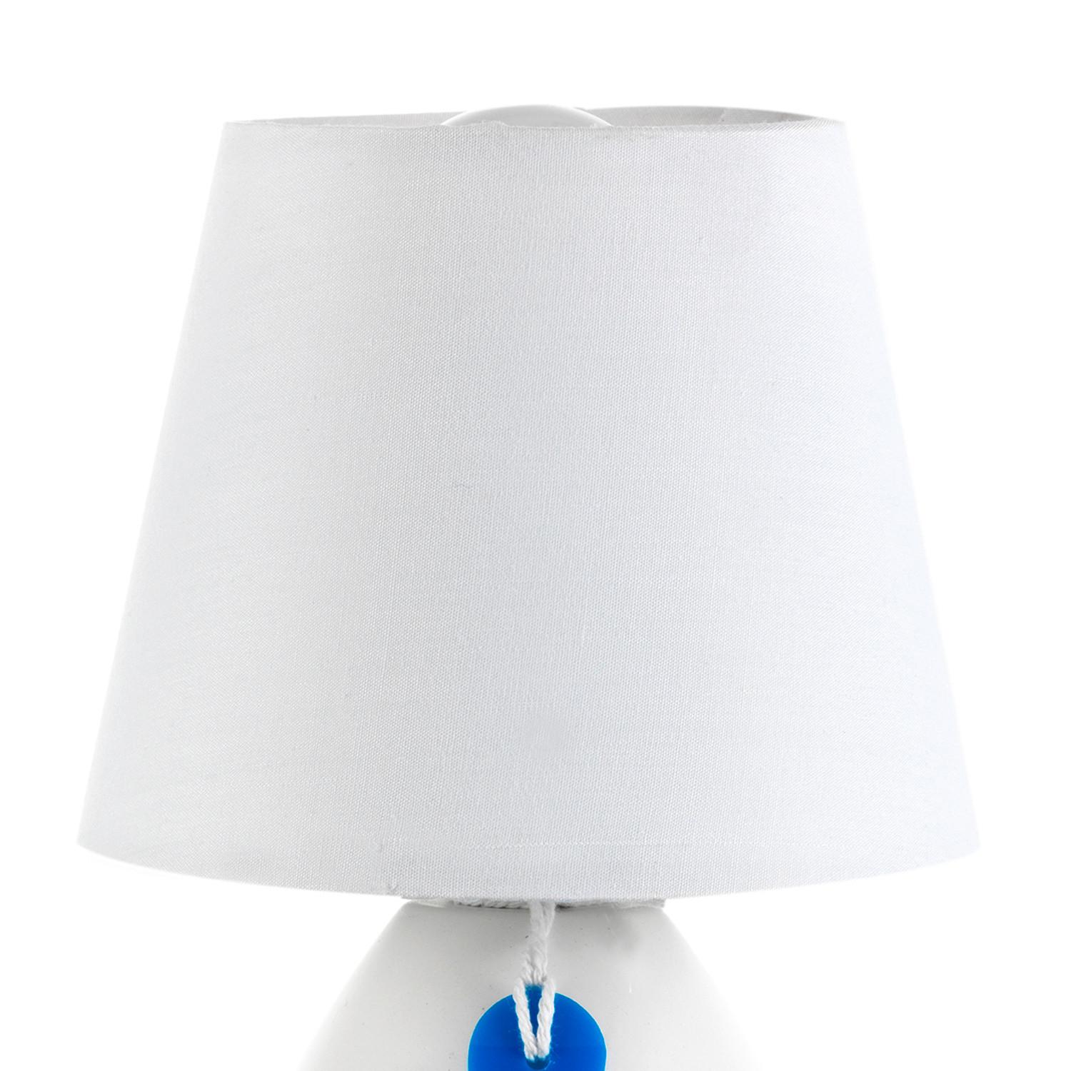 Kindertischleuchte Ancorina Blau/Weiß max. 6 Watt - Blau/Weiß, Design, Textil/Metall (13/19cm)