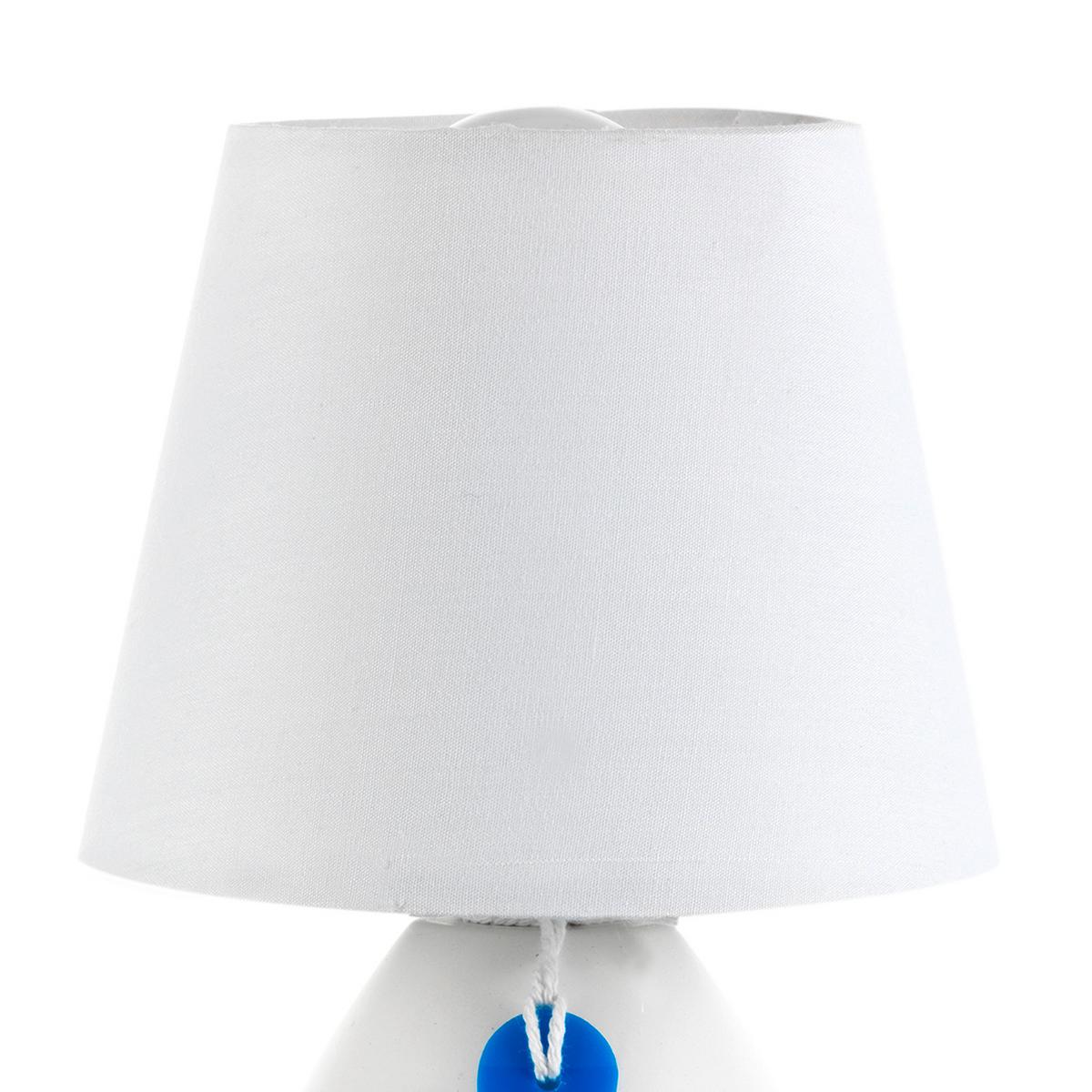 Kindertischleuchte Ancorina Blau/Weiß max. 6 Watt - Blau/Weiß, Design, Textil/Metall (13/19cm)