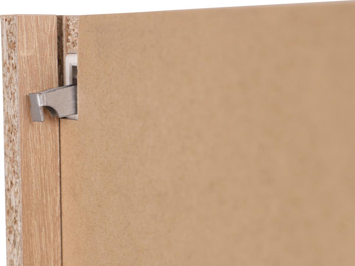 Kuhinjska Zgornja Omarica Merle, Barva Hrasta, Črna - srebrne barve/črna, Basics, kovina/leseni material (50/56,1/34,6cm) - Respekta