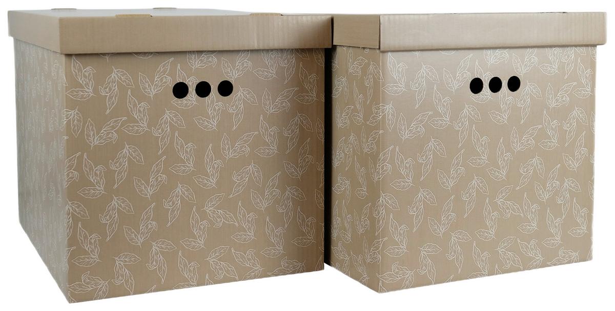 Box mit Deckel Jimmy, 2 Stk. - Rosa/Weiß, Karton (44,3/33,5/32,5cm) - Mömax